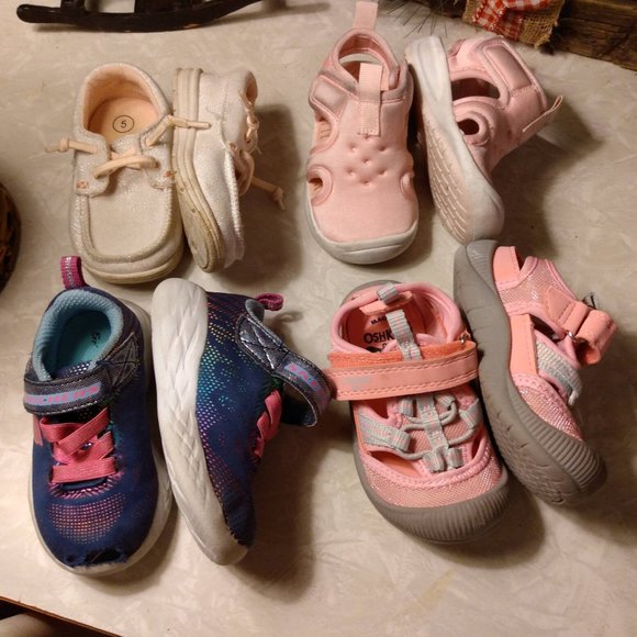 Skechers Cat & Jack Oshkosh Other - 4 Pairs Girls Toddler Shoes Size 5 Skechers, Cat & Jack, Oshkosh